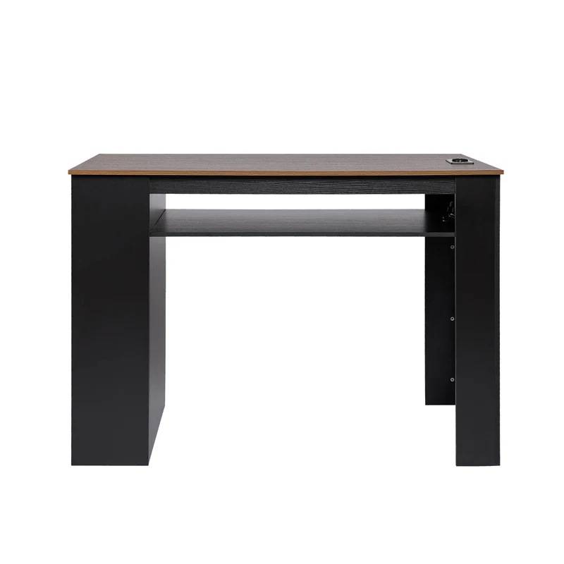 TURLEY Moderner Bartisch Schreibtisch mit Fächern - Schwarz/Weiß