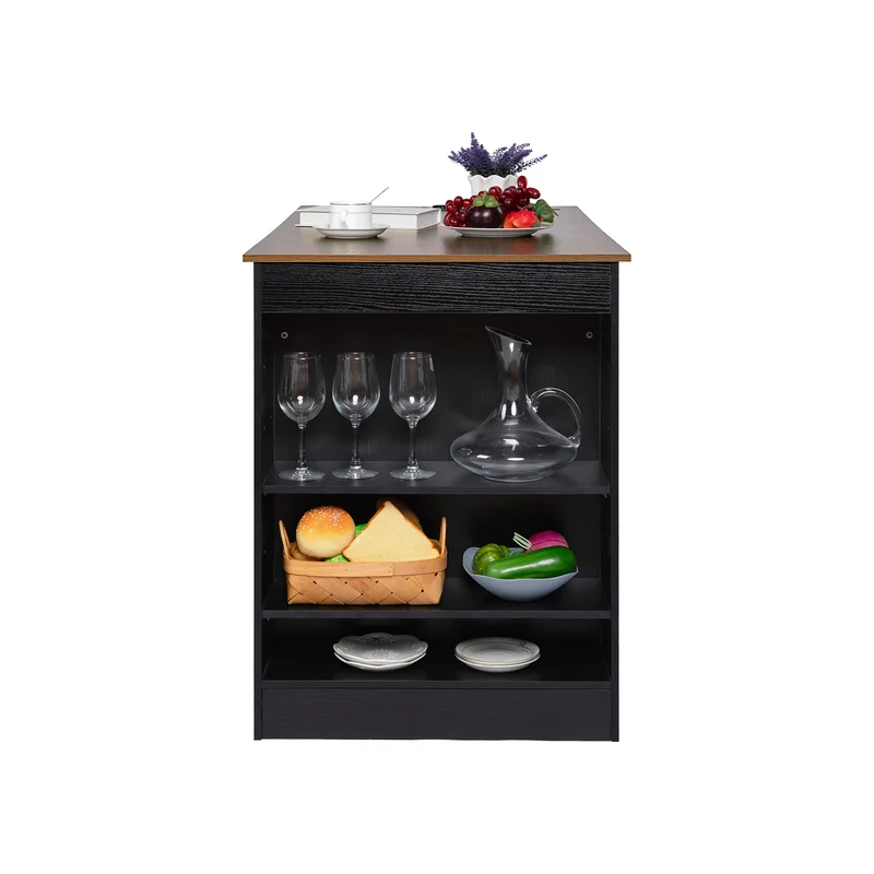 TURLEY Moderner Bartisch Schreibtisch mit Fächern - Schwarz/Weiß