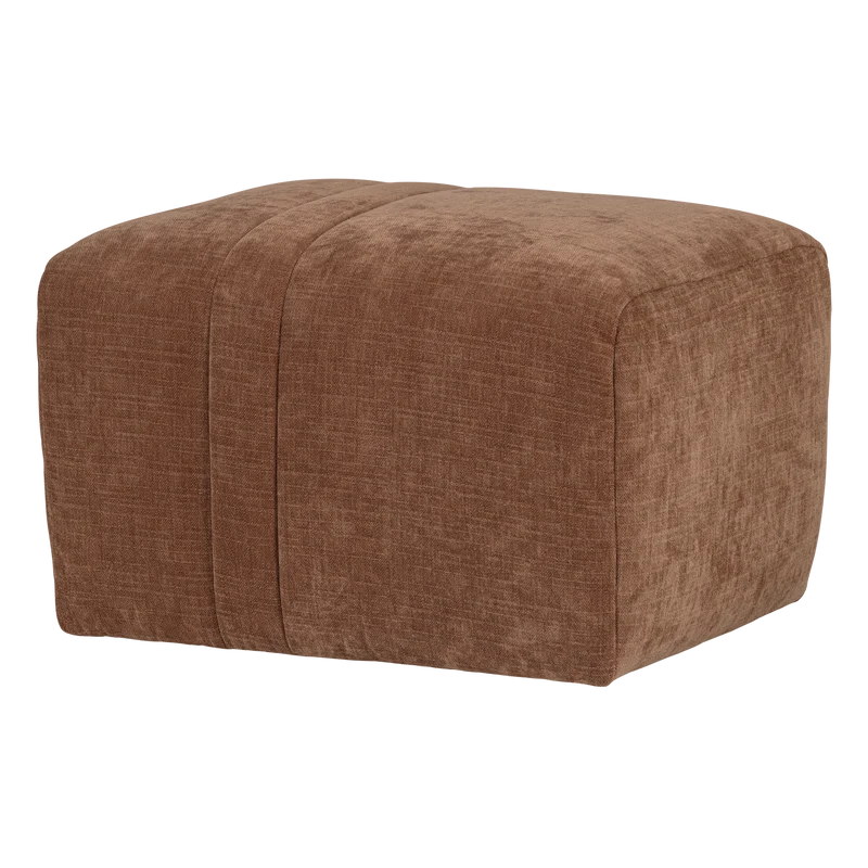 Omaire hocker chenille rostbraun