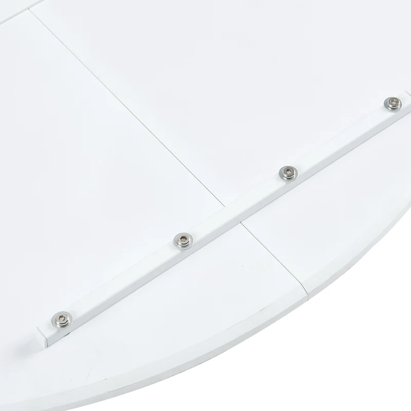 Runder Tisch, 120 cm Durchmesser, mit Eisenbeinen (4-teilig) – Weiß