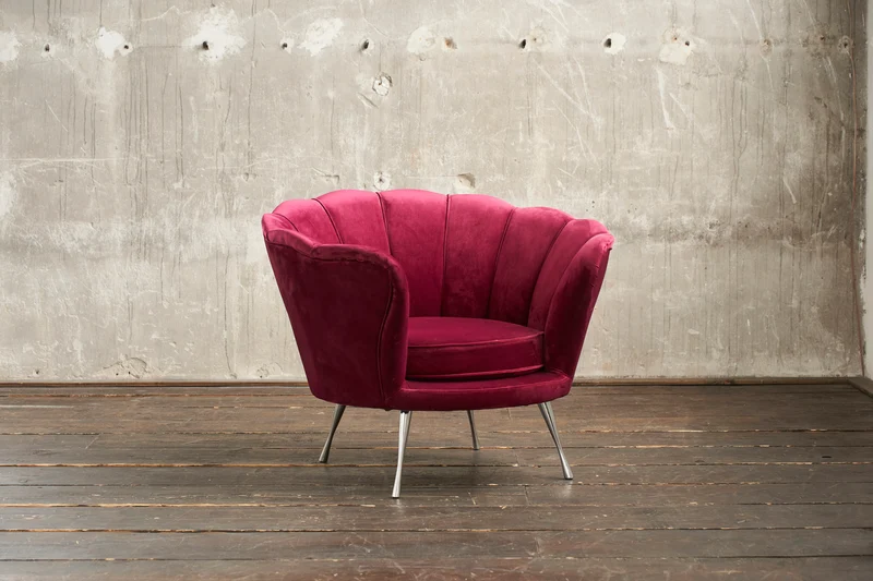 KAWOLA Sessel NARLA Polstersessel Velvet rot