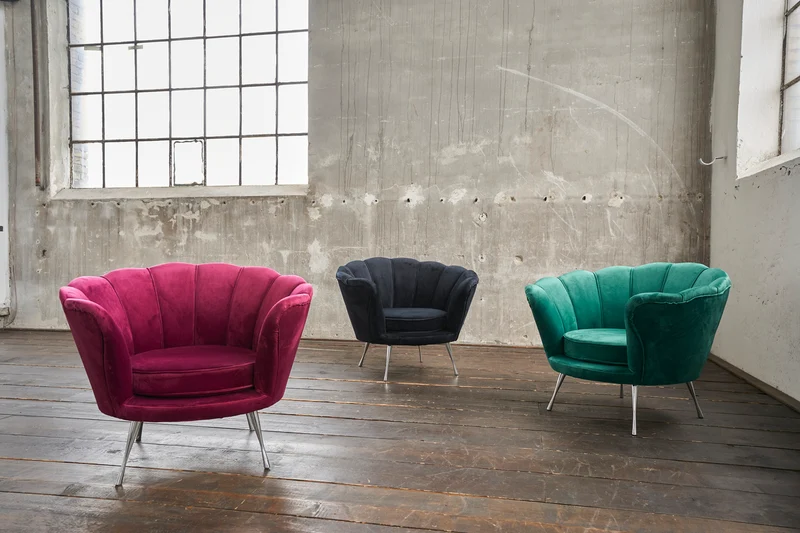 KAWOLA Sessel NARLA Polstersessel Velvet rot