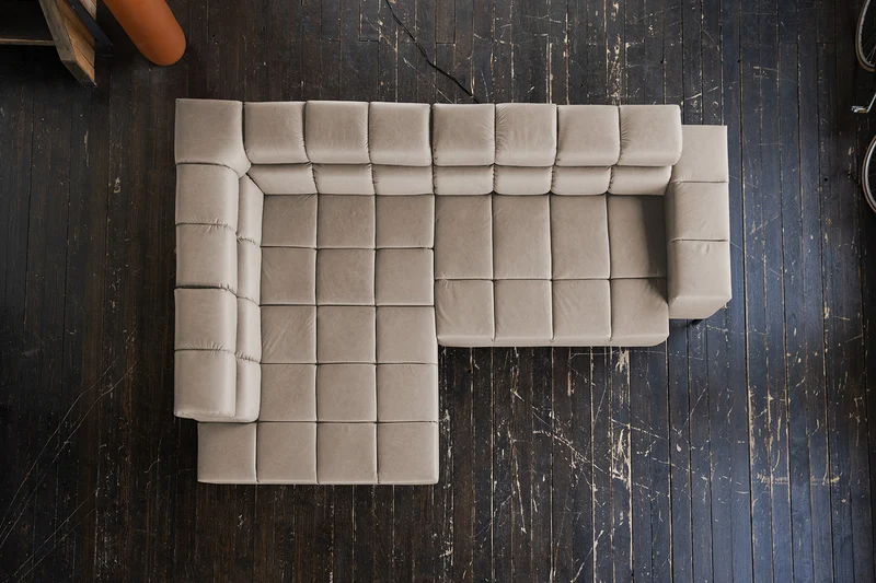 KAWOLA Sofa NELSON Ecksofa Leder grau
