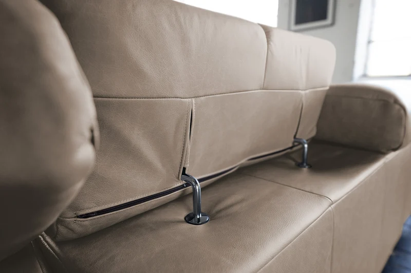 KAWOLA Sofa NELSON Ecksofa Leder grau