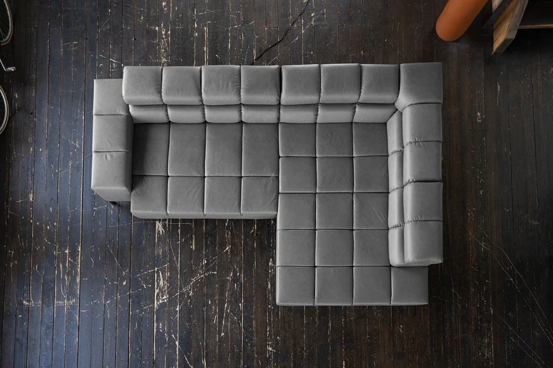 KAWOLA Sofa NELSON Ecksofa Leder anthrazit