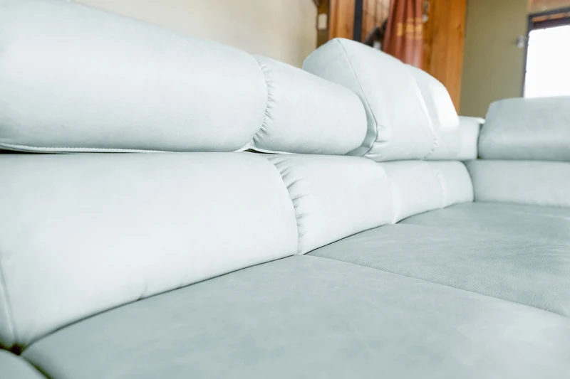 KAWOLA Sofa NELSON Ecksofa Leder hellblau