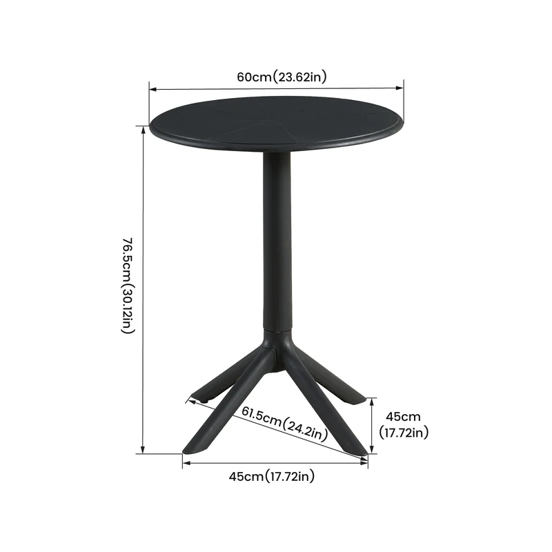 Moderne Cocktailtisch, Höhe 75 cm, Schwarz