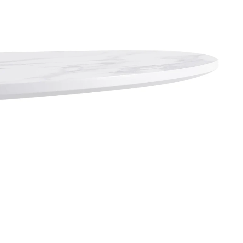 TULIP Runder Esstisch ohne Lücken, 75 cm - Schwarz/Weiß/Marmor