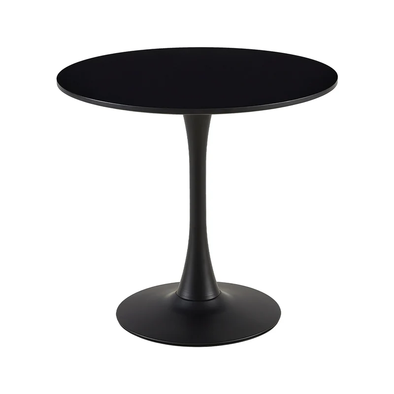 TULIP Runder Esstisch ohne Lücken, 75 cm - Schwarz/Weiß/Marmor