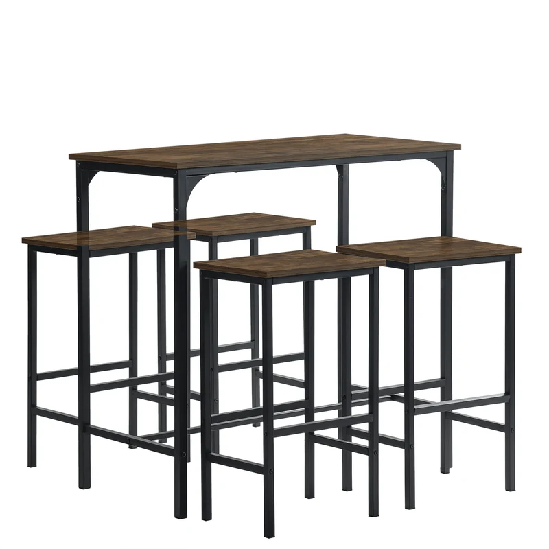 FAIRMAN Bartisch und 4 Stühle – Grau