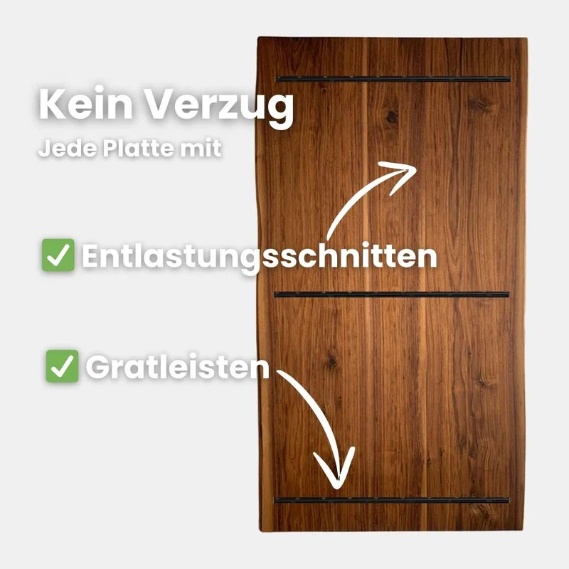 Massivholztisch Nussbaum | Modell Noyer | 5 cm