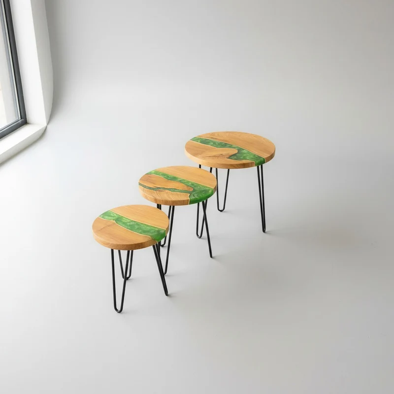 Sale! Epoxidharz Beistelltisch 3er-Set