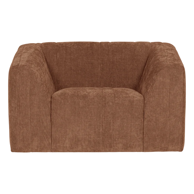 Omaire Sessel Chenille Rostbraun
