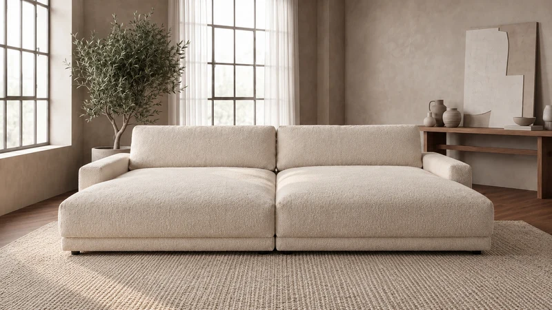 KAWOLA Big Sofa MARLIN Stoff beige