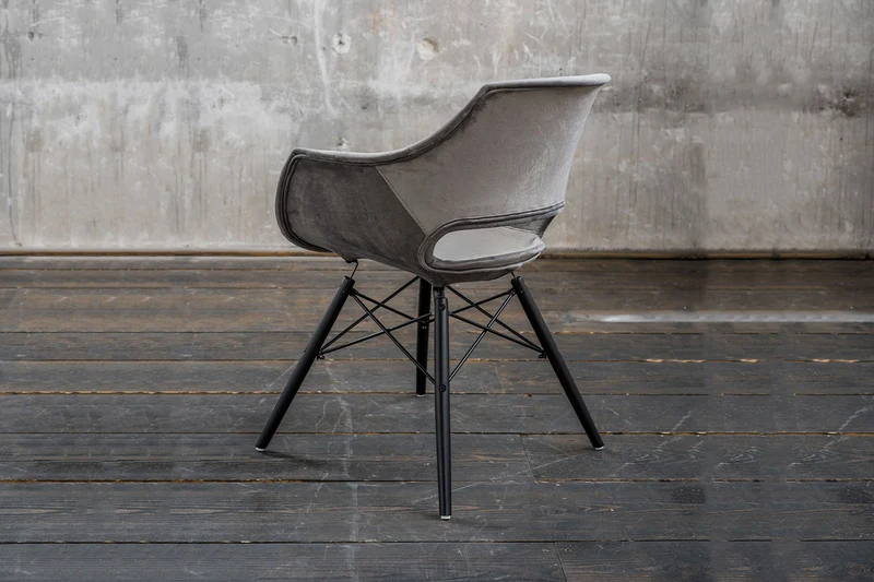 B-Ware KAWOLA Stuhl ZAJA Esszimmerstuhl Velvet grau