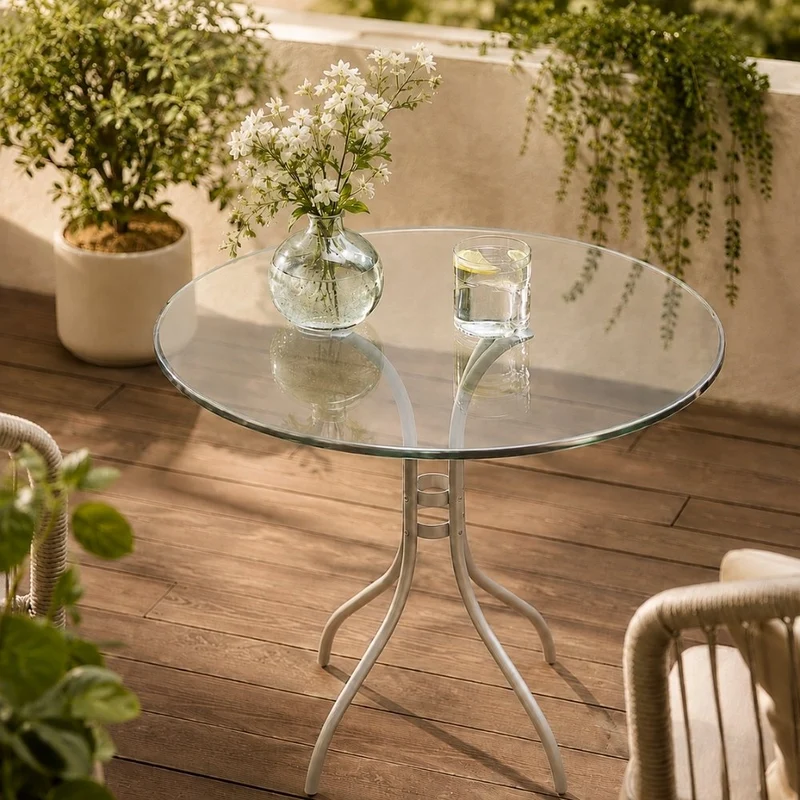 Glasplatte TERRY 60cm Rund 6mm Gehärtetes Glas