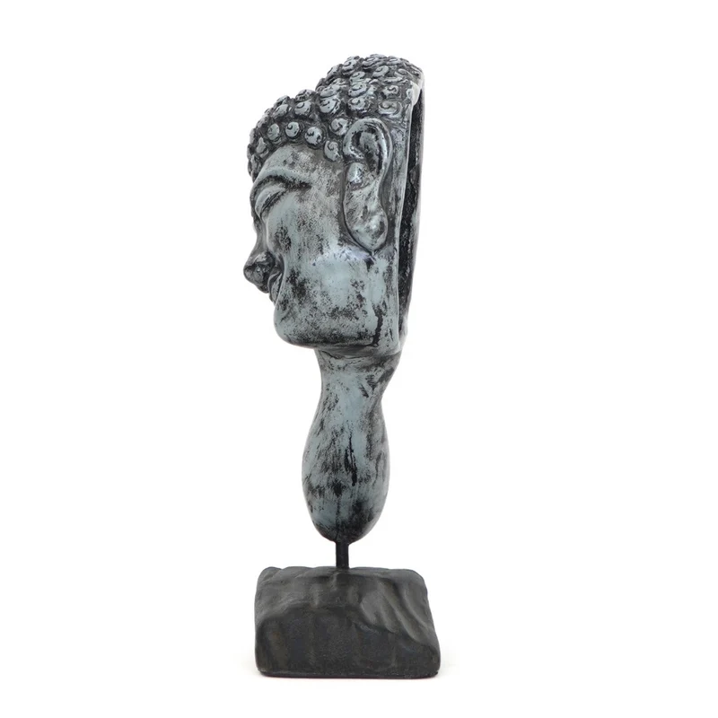 Spirituelle Buddha Statue RELAX 40cm antik-grau Deko Skulptur