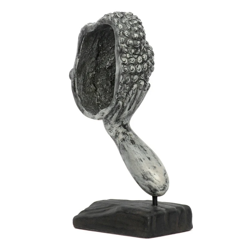 Spirituelle Buddha Statue RELAX 40cm antik-grau Deko Skulptur