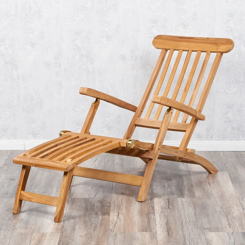 Teak Liegestuhl KURSI Teak Sonnenliege Deckchair