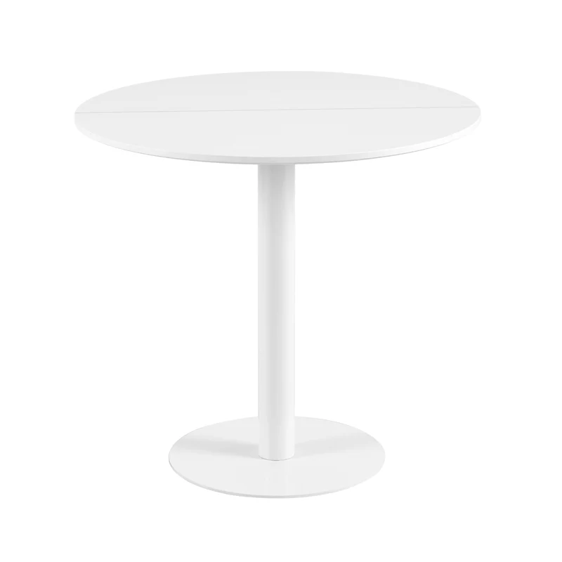 LYMAN Runder Esstisch, 80 cm, Weiß/Schwarz