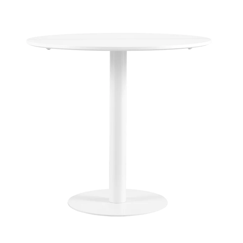 LYMAN Runder Esstisch, 80 cm, Weiß/Schwarz