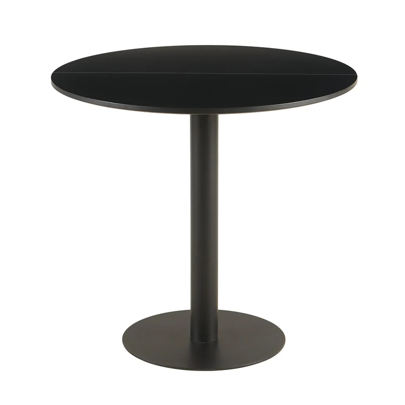 LYMAN Runder Esstisch, 80 cm, Weiß/Schwarz