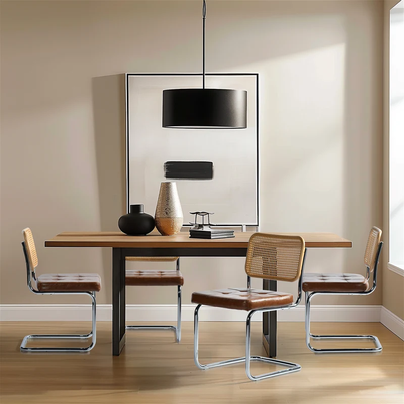 Mid-Century Rattan-Style Klassisches Stuhlset 2er - Langlebig und Benutzerfreundlich | EGGREE
