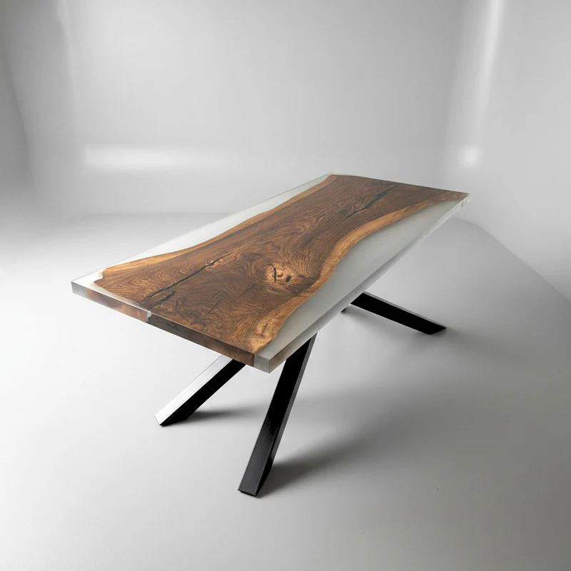 Sale! Monolith Epoxidharz Esstisch aus Nussbaum | 190 x 85 x 5 cm