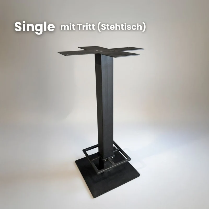 Gastro Stehtisch Rund aus Eiche | Gerade Kante | verschiedene Gestelle