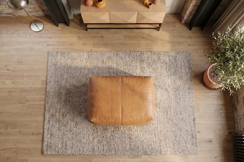 KAWOLA Polsterhocker CELESTE Hockerbank Leder cognac