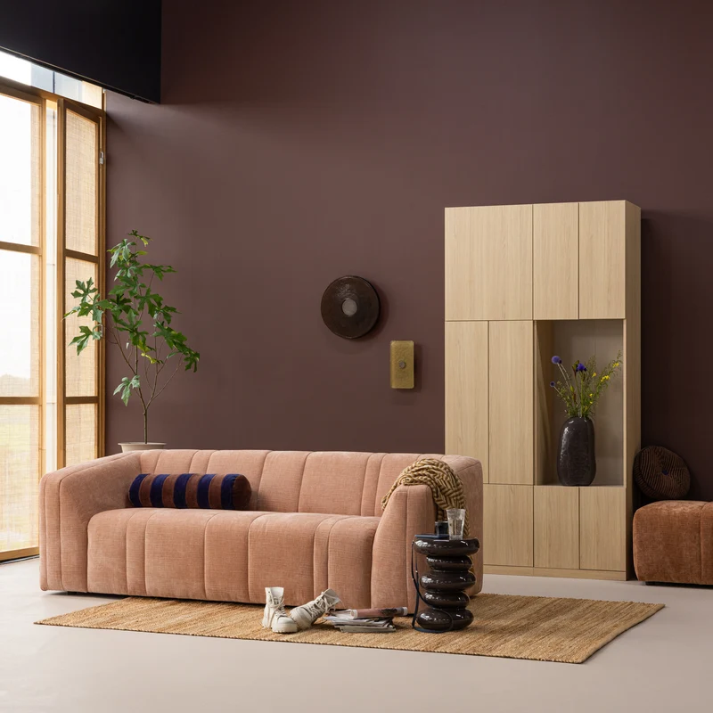 Omaire 2-Sitzer-Sofa chenille hellrosa
