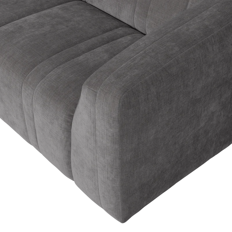 Omaire 2-Sitzer-Sofa Chenille Grau