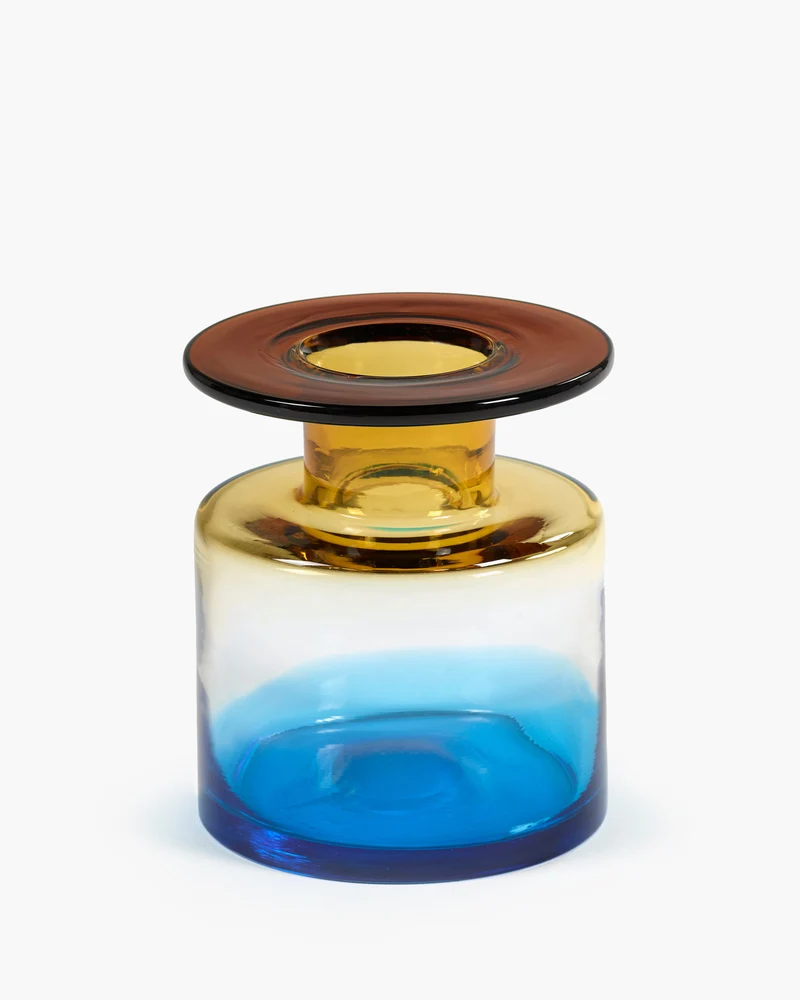 Vase S blue/amber Wind & fire