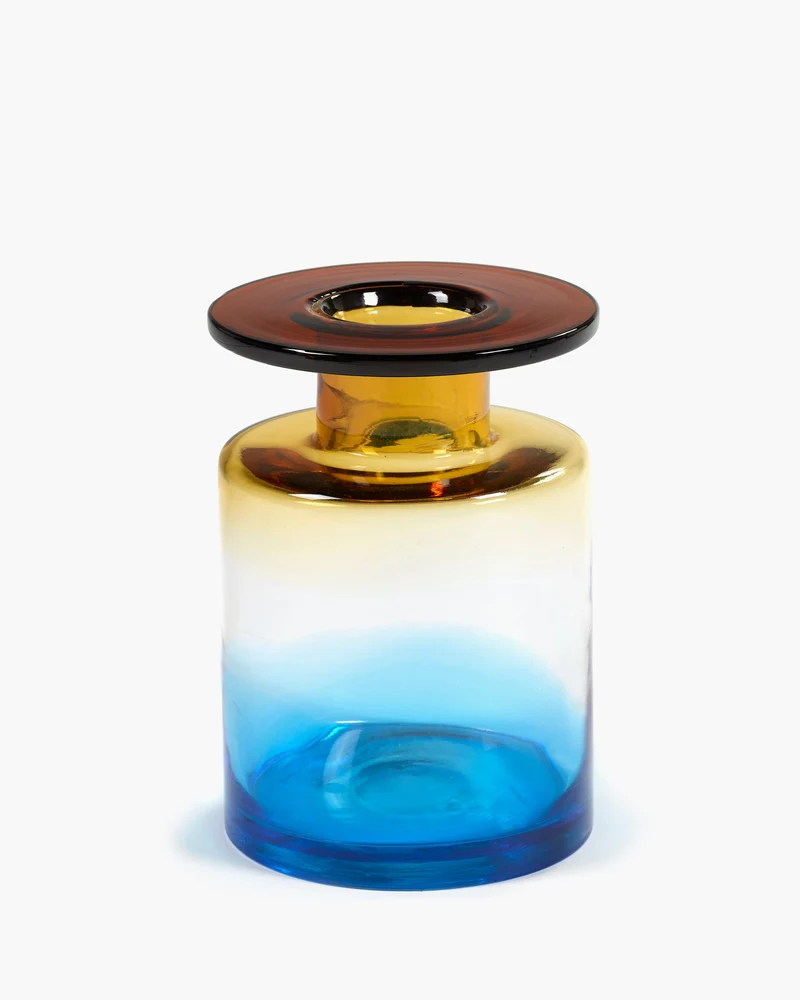 Vase M blue/amber Wind & fire