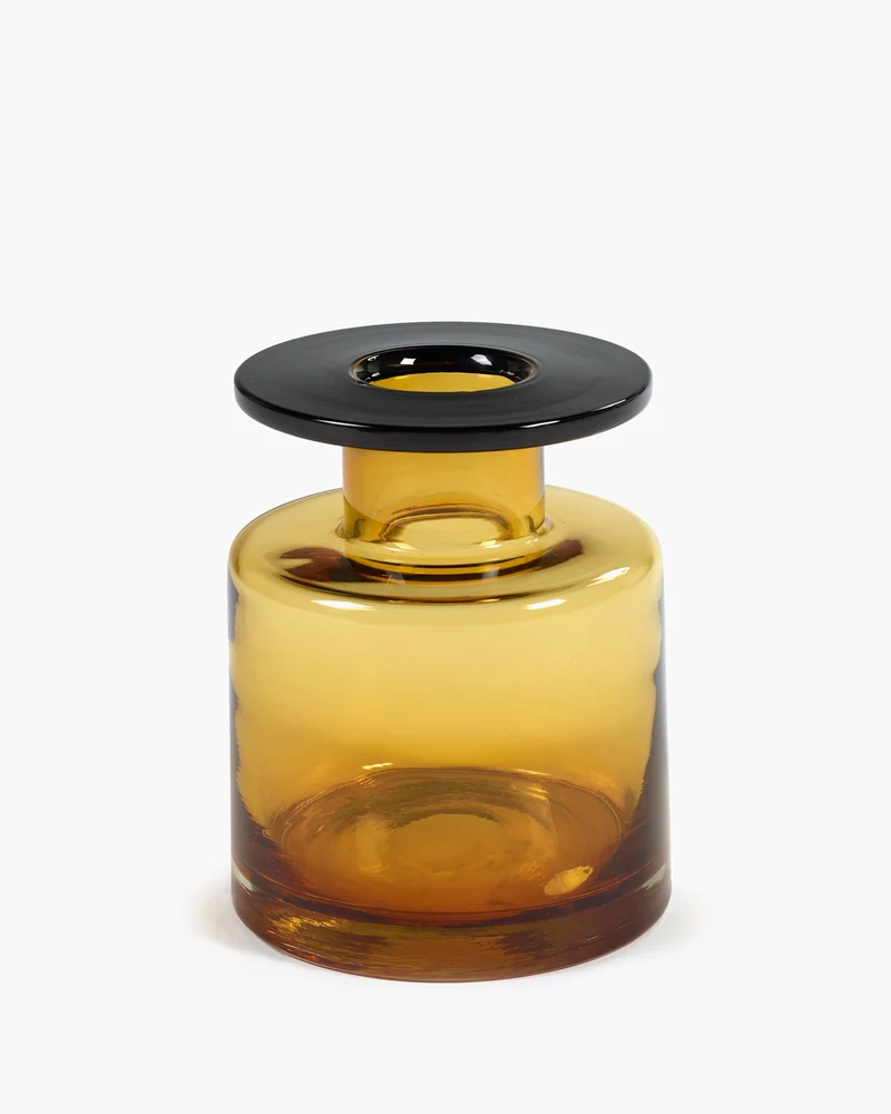 Vase S amber/black Wind & fire