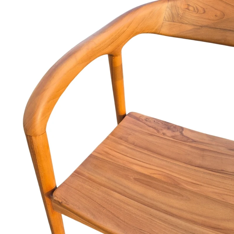 2er Set NEAPEL Teakstuhl natural Design Esszimmer Stühle ergonomisch