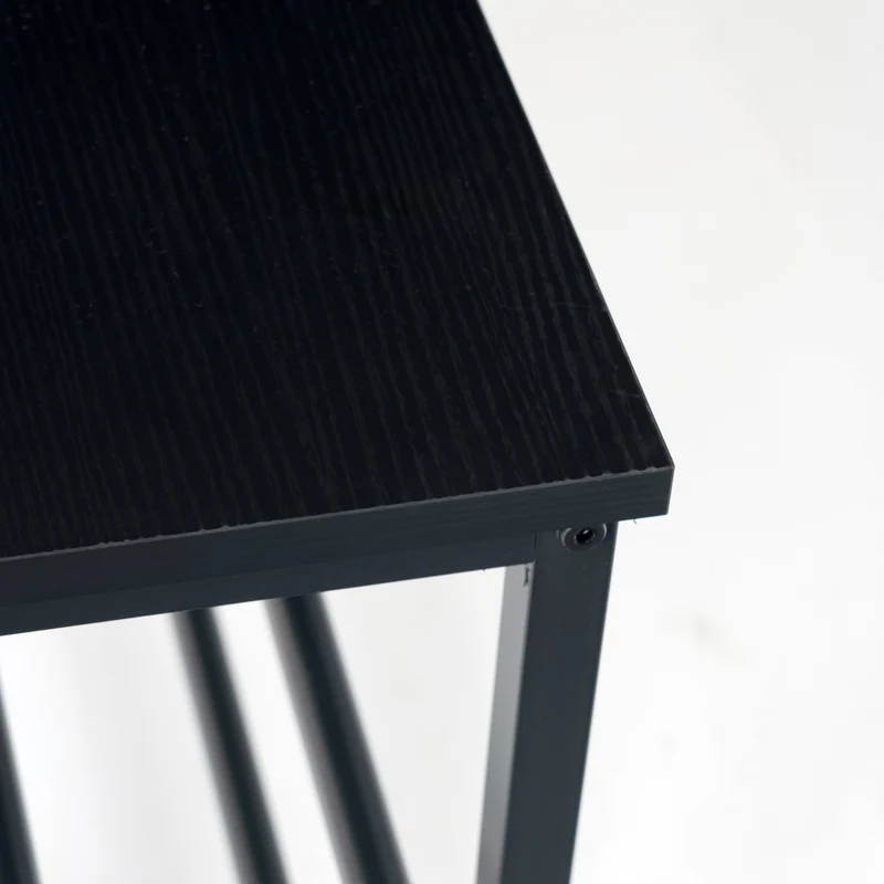 Schuhregal 3-stöckige Schuhbank Badezimmerregal mit Sitz Schwarz-QUEETS