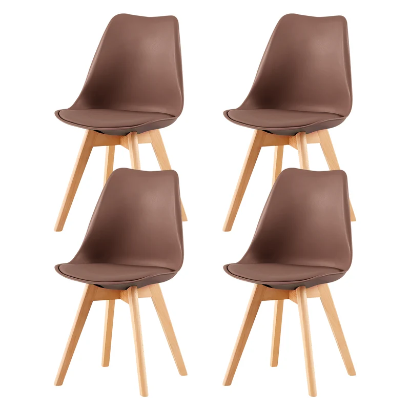 TULIP Stuhl für Waschtisch, Gepolstert (2/4er-Set) – Schokolade