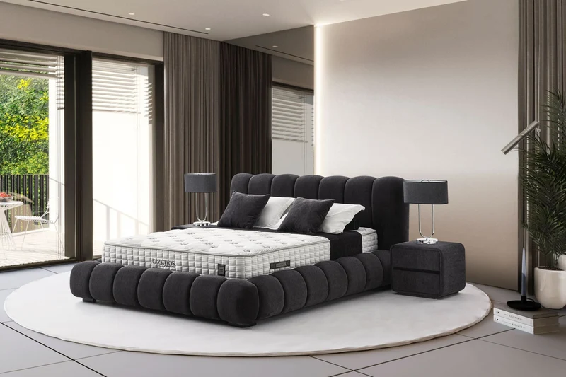 Boxspringbett Nebras mit 2 Nachttischen