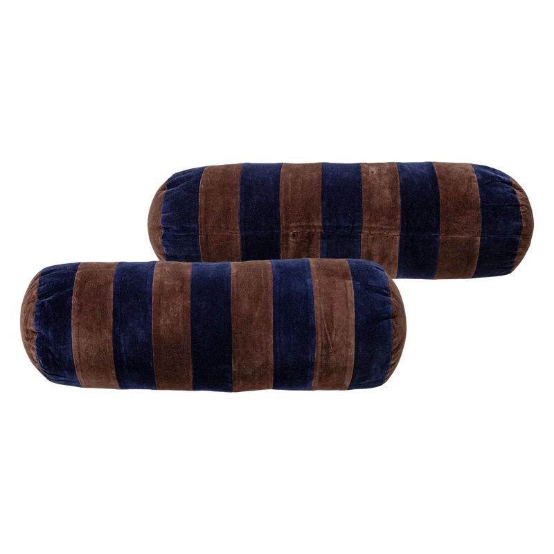 Niva Kissen Velvet Braun/Blau - 4er-Set