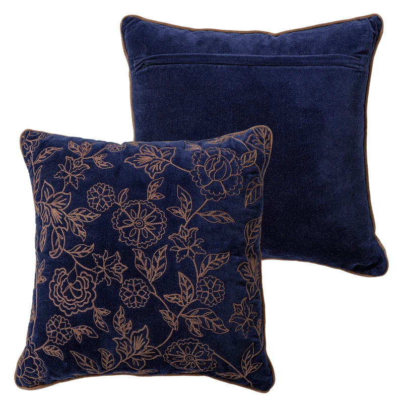 Niva Kissen Velvet Braun/Blau - 4er-Set