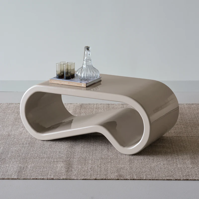 Moss Couchtisch Holz Hochglanz Sand