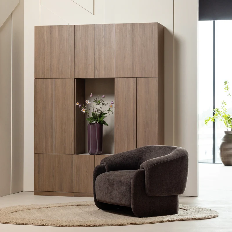 Moru Sessel Chenille Dunkelbraun
