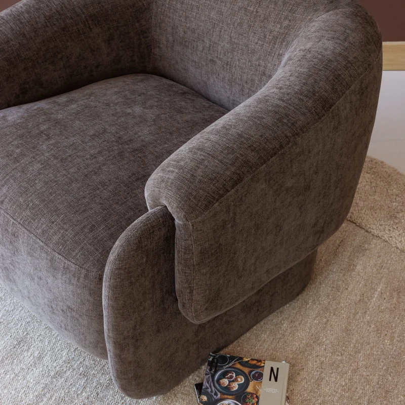 Moru Sessel Chenille Dunkelbraun