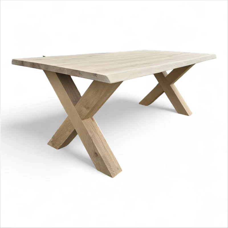 Esstisch (Hox) Eiche Massivholz Holzgestell X-Form