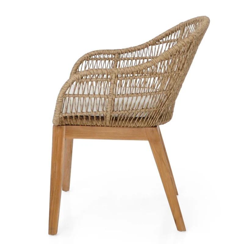 2er Set PREMA Outdoor Stühle recycelt Teak-Aluminium-Synthetic-Rattan