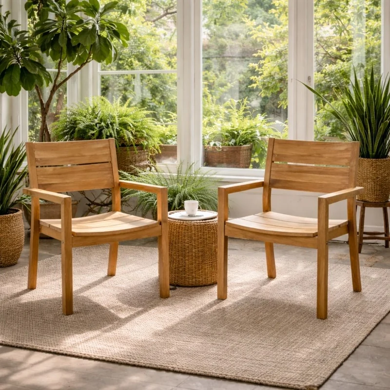 Teakstuhl LUKA – Outdoor-Stuhl aus Teakholz für Garten & Terrasse