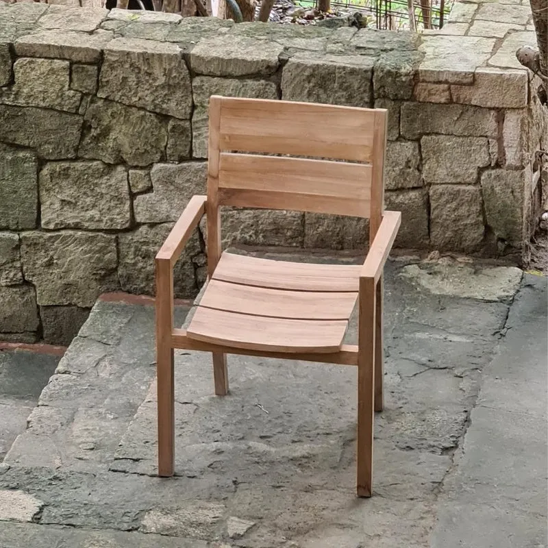 Teakstuhl LUKA – Outdoor-Stuhl aus Teakholz für Garten & Terrasse