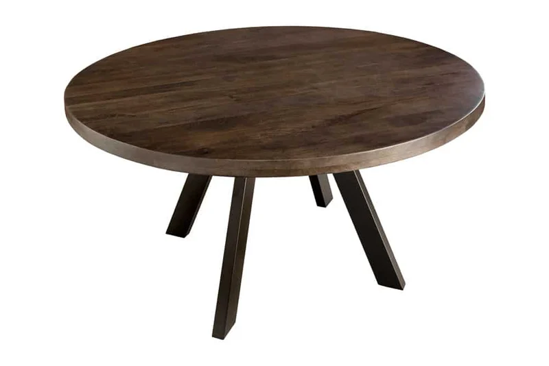 Runder Massivholz Esstisch ARTE 120cm taupe Mangoholz Esszimmerl