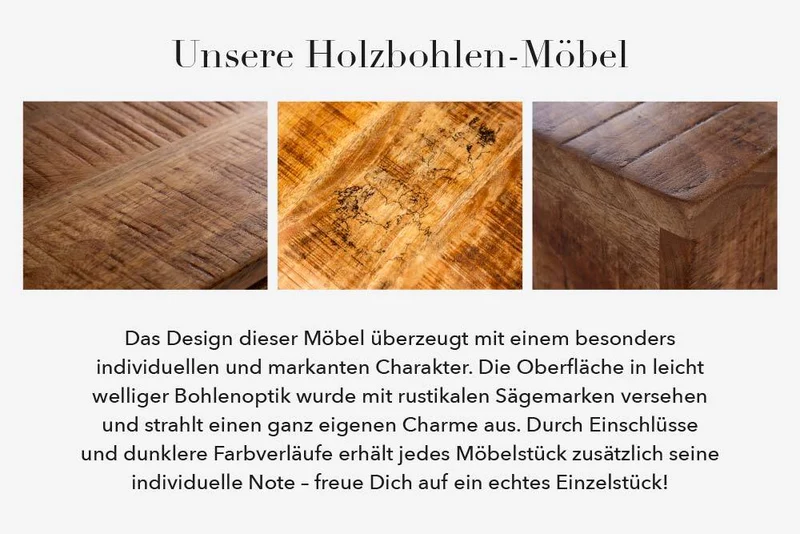 Runder Massivholz Esstisch ARTE 120cm taupe Mangoholz Esszimmerl